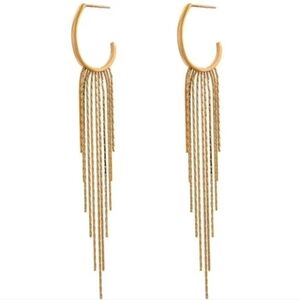New! Gold Chain Hoop Earrings 18k Gold Plated | ( 2010 ) NWOT